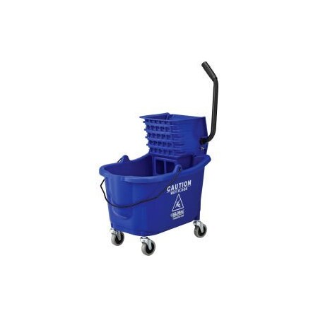 Global Industrial„¢ Mop Bucket And Wringer Combo 38 Qt., Side Press, Blue